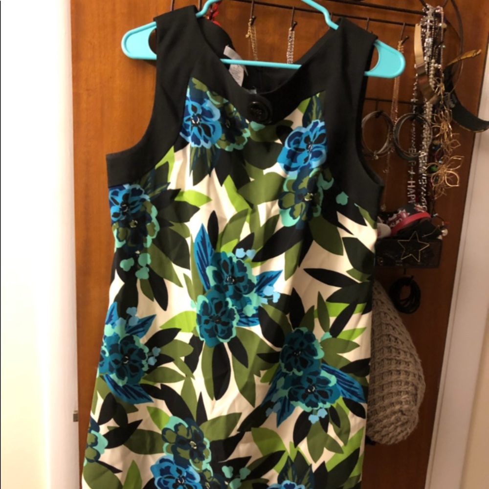 Blue and Green Floral Dress